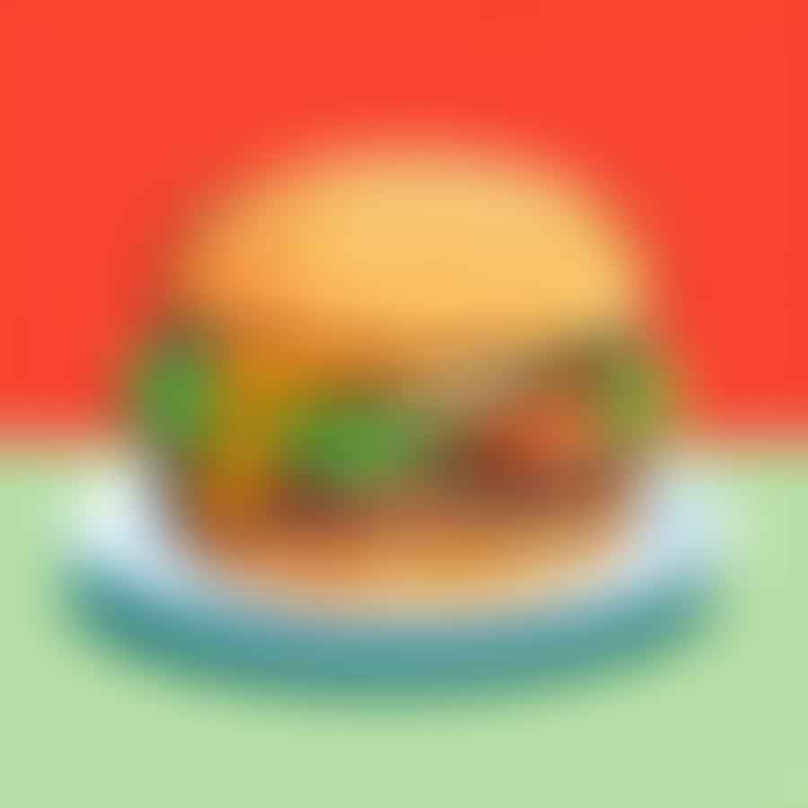 A juicy, reheated burger on a plate