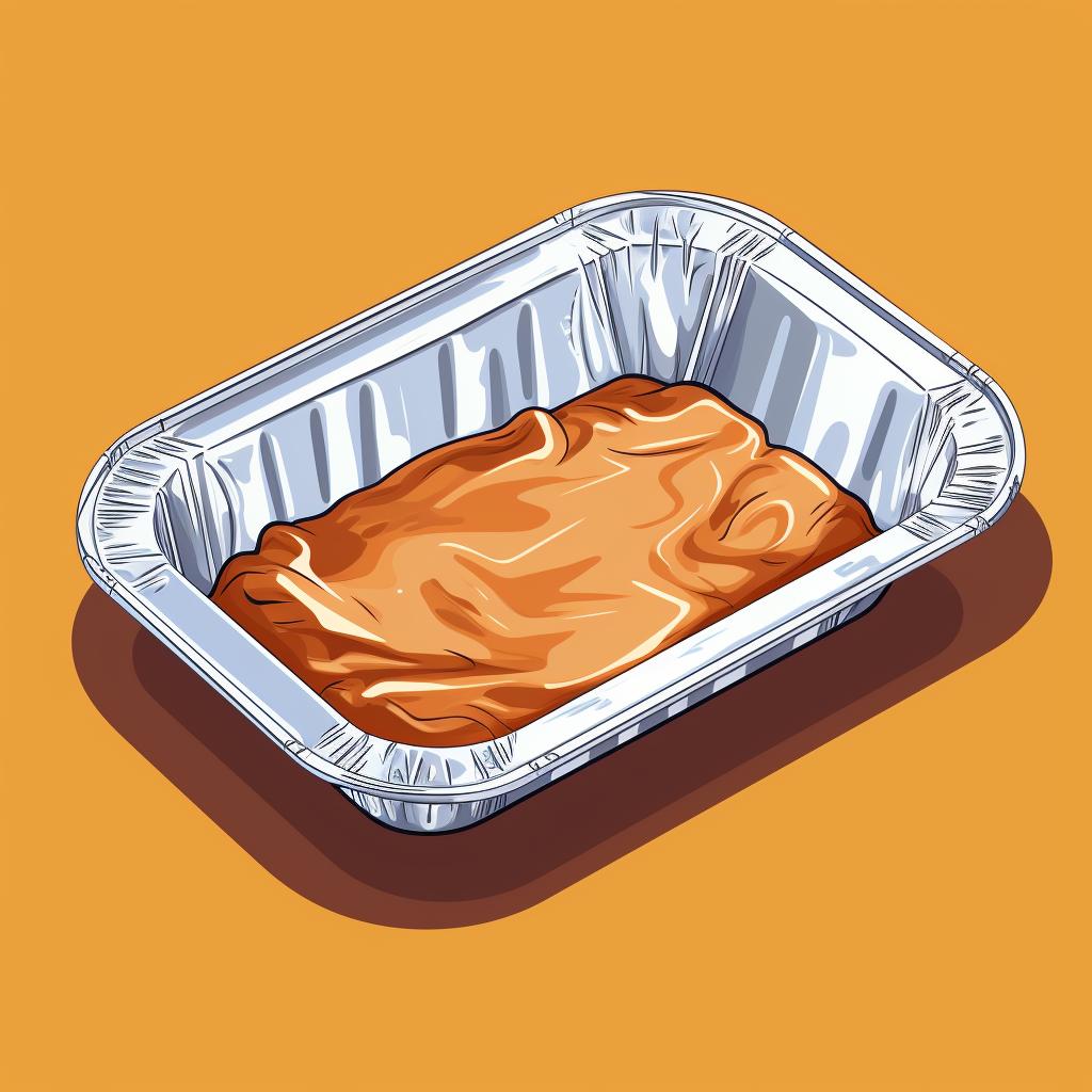 A baking tray lined with aluminum foil