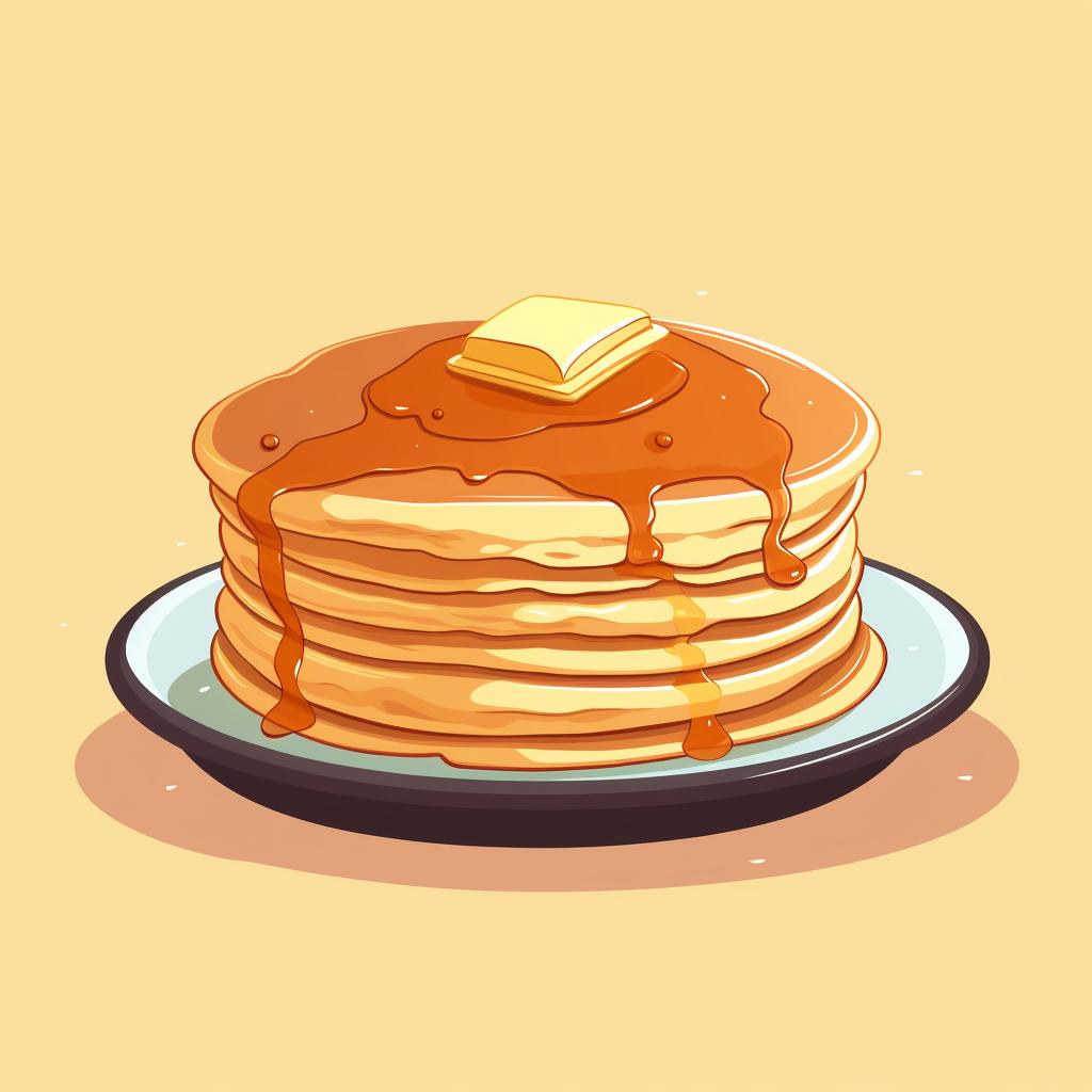 A microwave-safe plate with a single layer of pancakes.