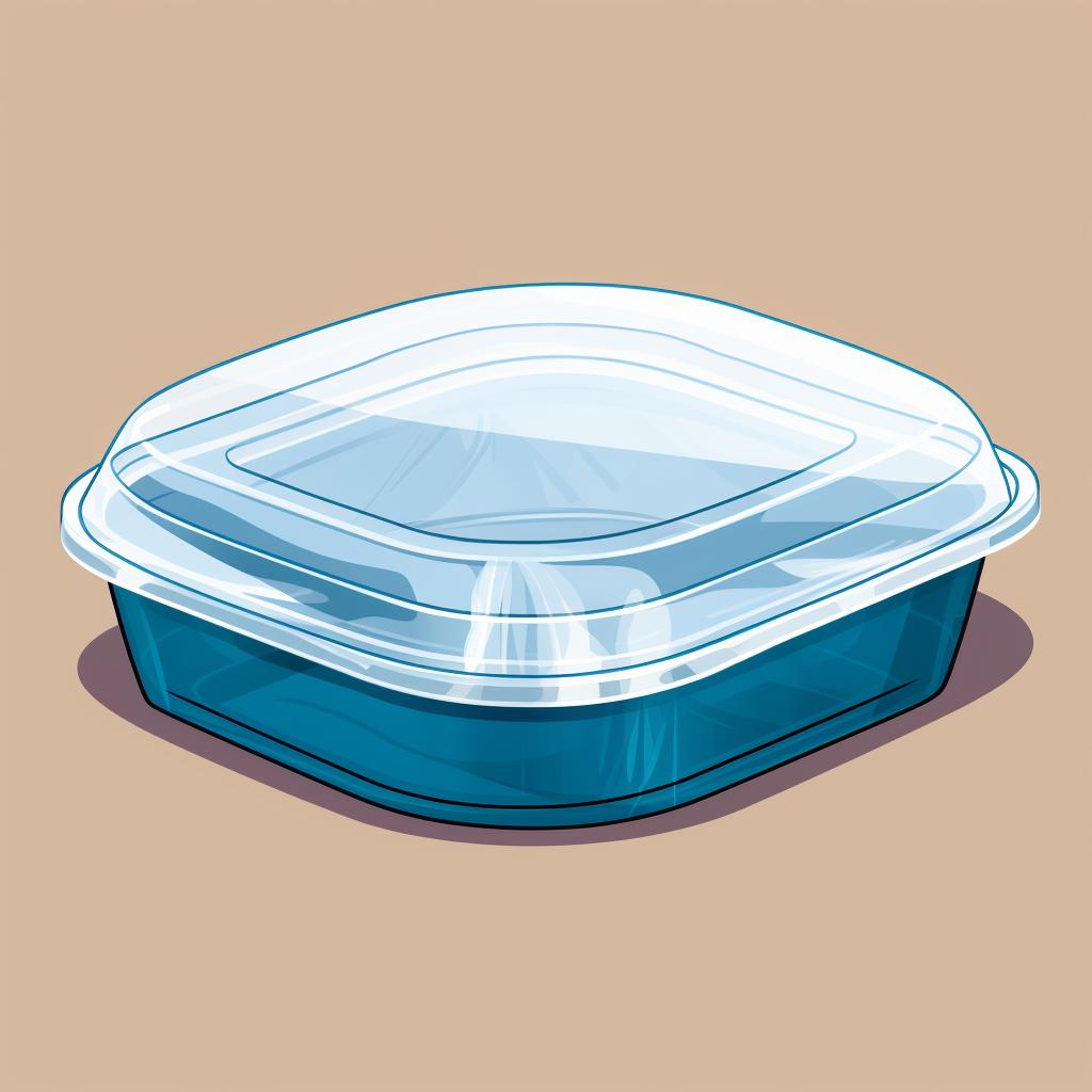 Microwave-safe plate covered with a lid or plastic wrap
