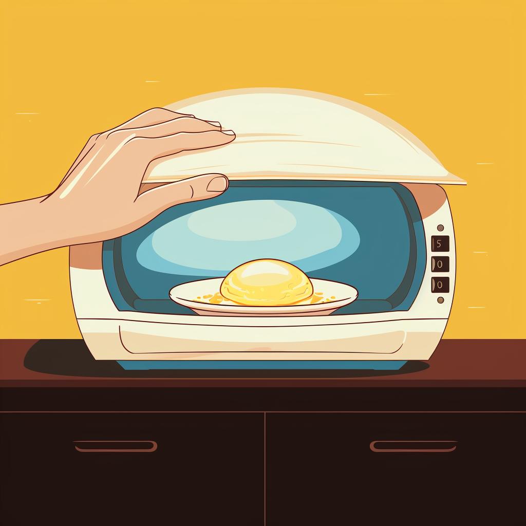 Covering the dish with a microwave-safe lid