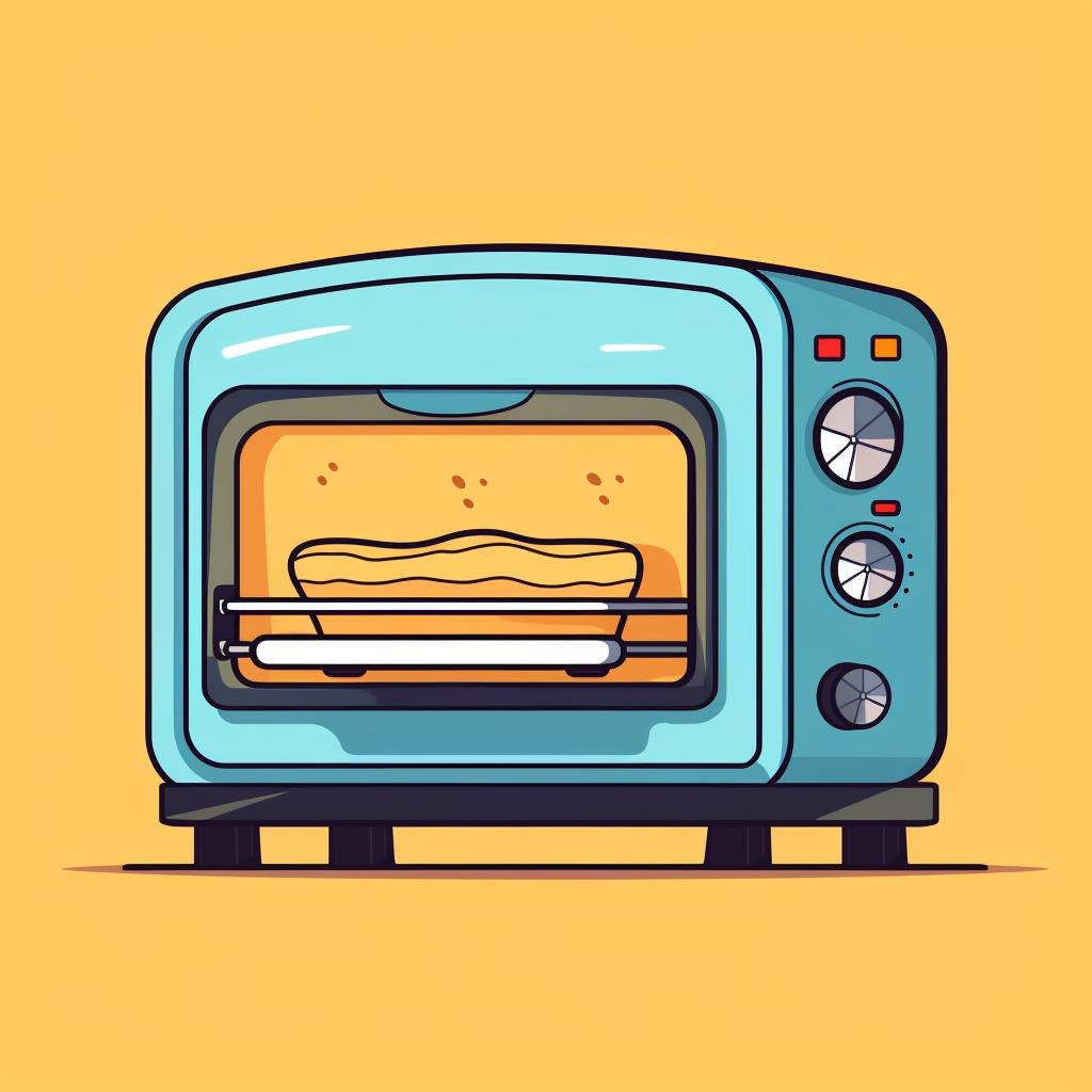 A toaster oven being preheated